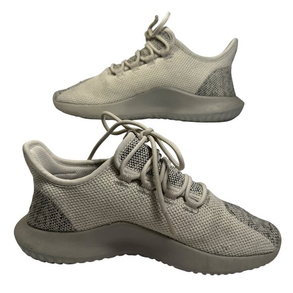 Adidas Tubular Beige/Gray Knit Running Shoes Size Mens 4.5 Ladies 6.5 Athletic - Picture 6 of 14